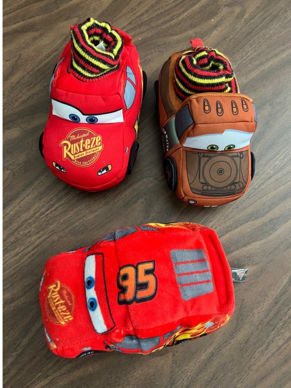 Disney Pixar Cars Slipper LOT & Reversible Lightning McQueen 2-in-1 Plush Toy